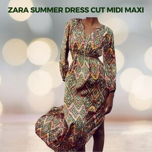 Zara Multicolor Summer Midi Maxi Dress